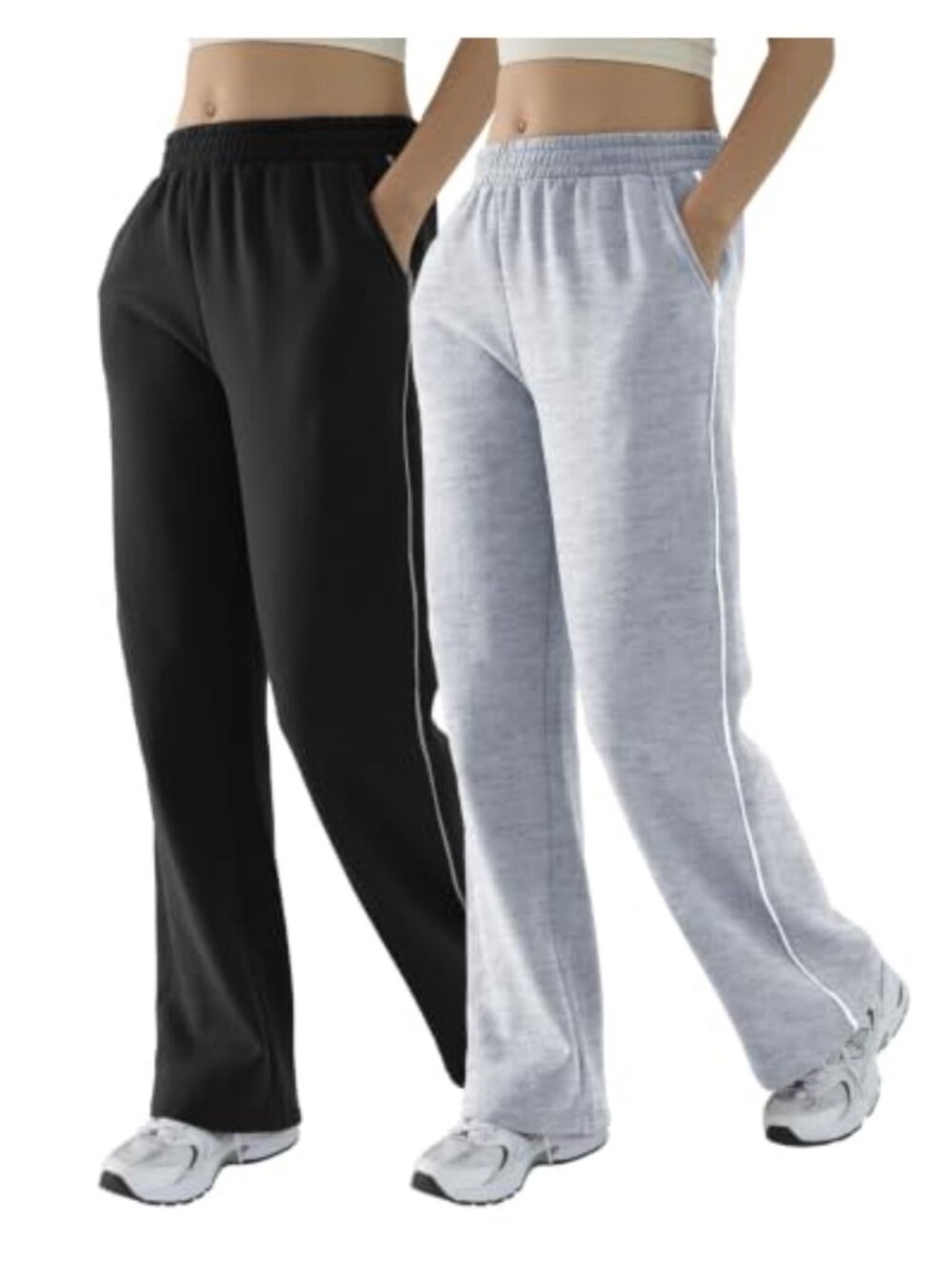 Fleece Baggy Wide Leg Sweatpants Elastic Waist Lounge